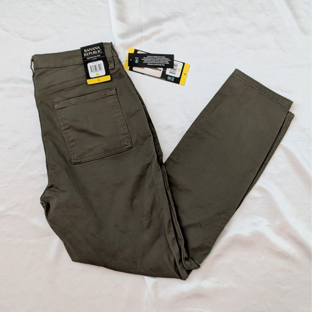 New Banana Republic Women's High Rise Twill Pants Green Size 6